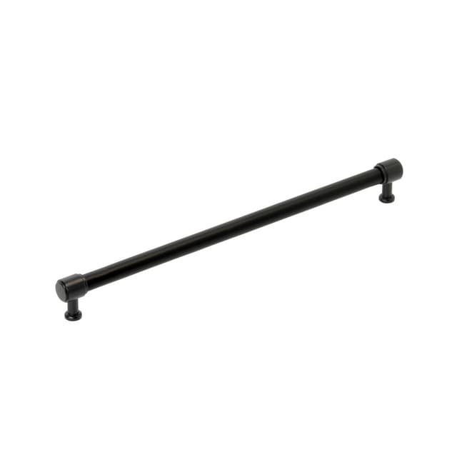 320mm Fairlane Cabinet Pull, Black Leather/Matte Black
