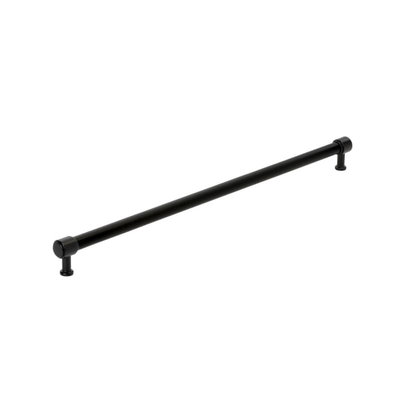 610mm Fairlane Appliance Pull, Black Leather/Matte Black.