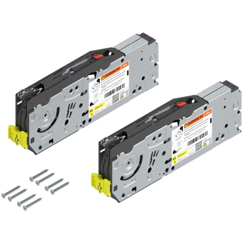 Aventos HF Top Bi-Fold Lift Mechanism Set with Screw-On, Zinc-Plated, Power Factor 10000 - 19300
