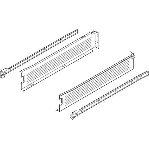 Metabox 320M Drawer Slide with 75lb Capacity, 3/4 Extension, Self-Closing, 3-1/2", White, 20