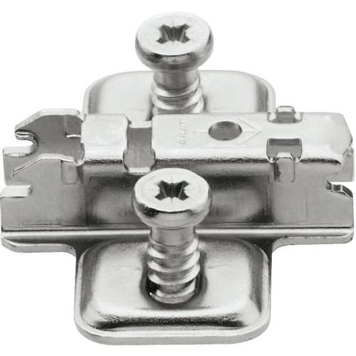 Clip Wing Mounting Plate, Nickel-Plated, with Pre-Mounted System Screws, 3mm