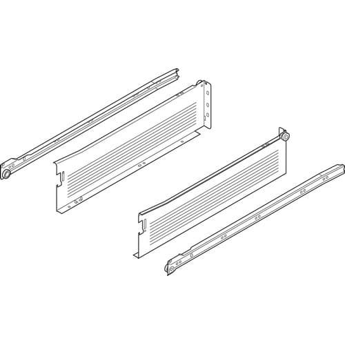 Metabox 320K Drawer Side Slide with 75lb Capacity, 3/4 Extension, Self-Closing, 4-5/8", White, 18