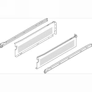 Metabox 320K Drawer Side Slide with 75lb Capacity, 3/4 Extension, Self-Closing, 4-5/8", White, 16