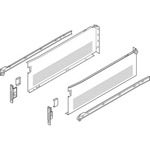 Metabox 320H Drawer Slide with 75lb Capacity, 3/4 Extension, Self-Closing, 6", White, 18