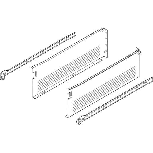 Metabox 320H Drawer Slide with 75lb Capacity, 3/4 Extension, Self-Closing, 6", White, 20