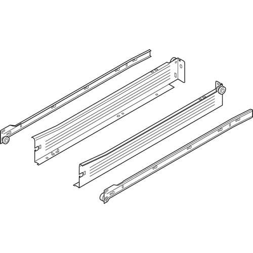 Metabox 320N Drawer Slide with 75lb Capacity, 3/4 Extension, Self-Closing, 2", White, 22