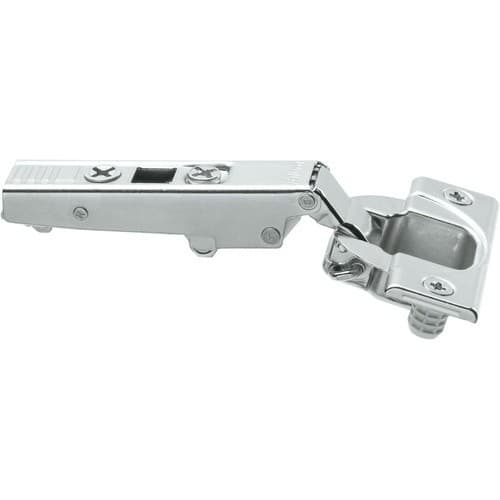Clip Top 110° Opening Hinge, 45mm Bore Pattern, Free-Swinging, Full Overlay, Nickel-Plated, Dowelled