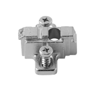 Clip Wing Mounting Plate, Nickel-Plated, with Pre-Mounted System Screws, 9mm