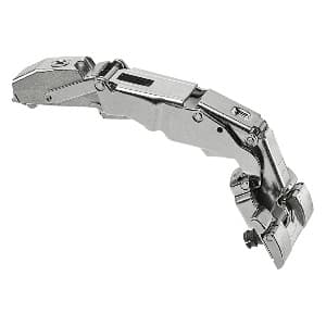 Clip Top 155° Opening Zero Protrusion Hinge, 45mm Bore Pattern, Self-Closing, Full Overlay, Nickel-Plated, Inserta