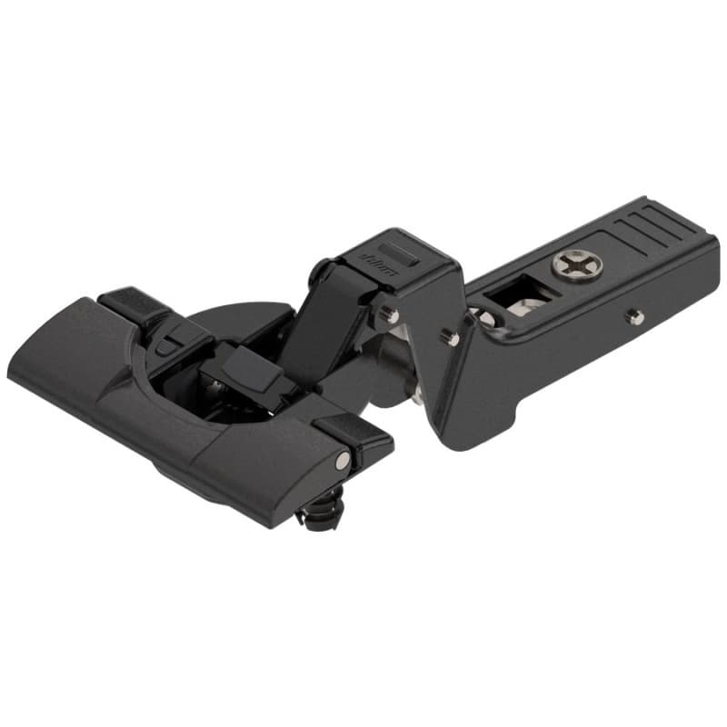 Clip Top 95° Opening Thick Door Hinge, 45mm Bore Pattern, Soft-Closing, Inset, Onyx Black, Inserta
