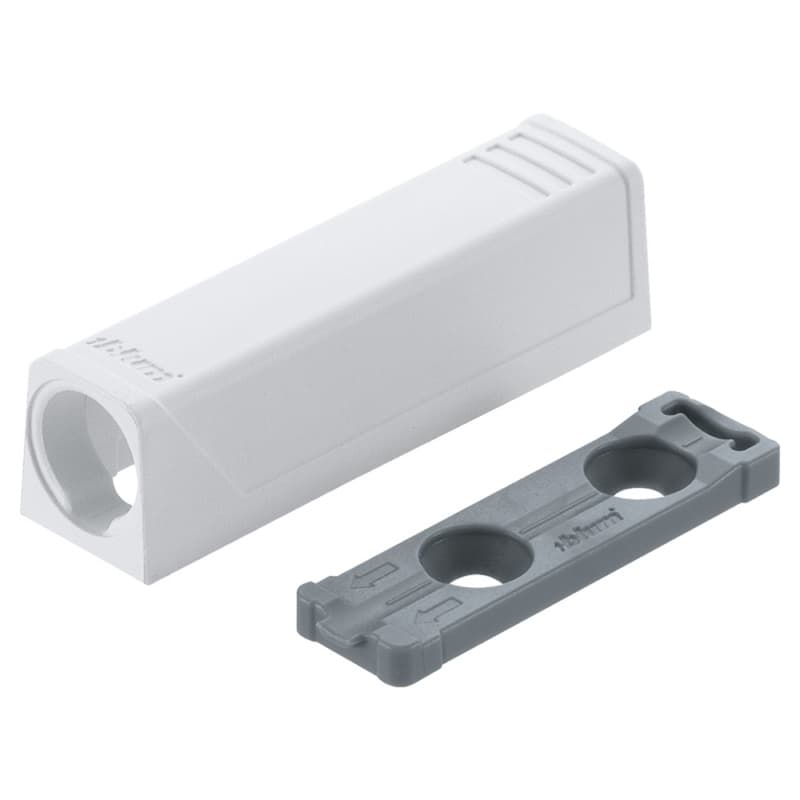 Tip-On Push to Open In-Line Adaptor Plate for Standard Doors, White