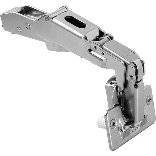 Clip Top 170° Opening Hinge, 45mm Bore Pattern, Self-Closing, Full Overlay, Nickel-Plated, Dowelled