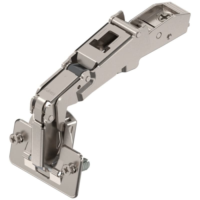 Clip Top 170° Opening Hinge, 45mm Bore Pattern, Self-Closing, Half Overlay, Nickel-Plated, Expando