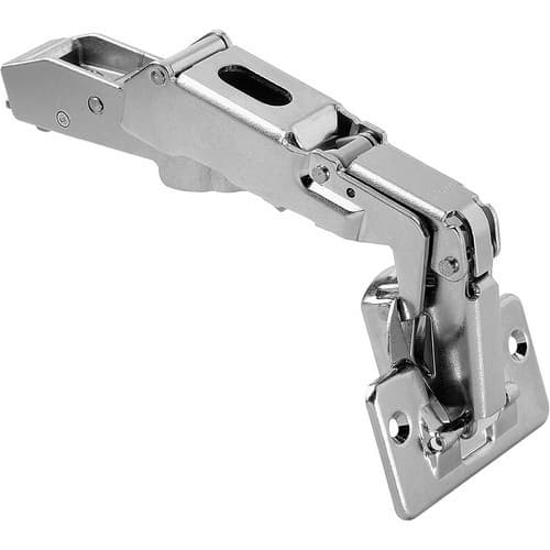 Clip Top 170° Opening Hinge, 45mm Bore Pattern, Free-Swinging, Full Overlay, Nickel-Plated, Screw-On
