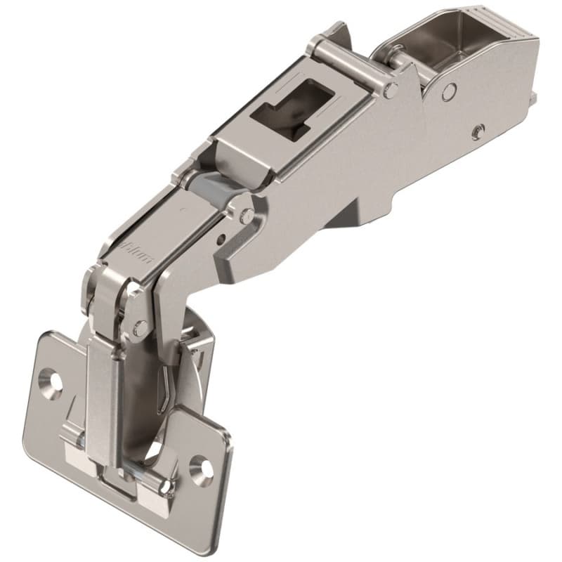Clip Top 170° Opening Hinge, 45mm Bore Pattern, Free-Swinging, Half Overlay, Nickel-Plated, Screw-On