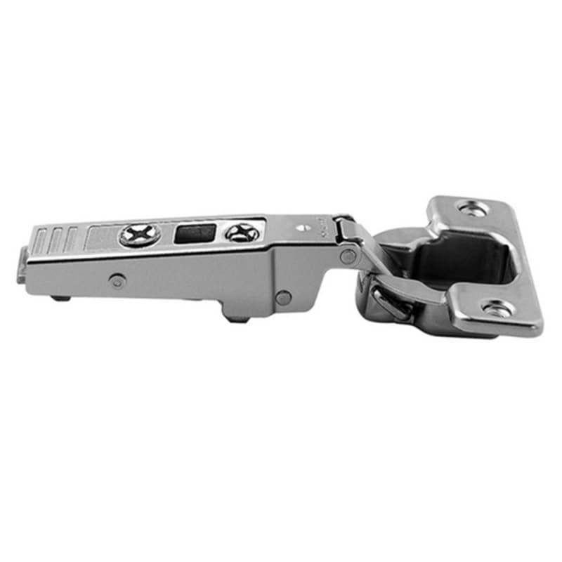 Clip Top 95° Opening Thick Door Hinge, 45mm Bore Pattern, Self-Closing, Full Overlay, Nickel-Plated, Screw-On