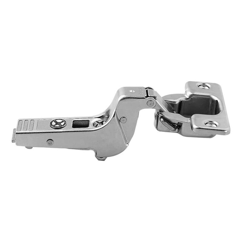 Clip Top 95° Opening Thick Door Hinge, 45mm Bore Pattern, Self-Closing, Inset, Nickel-Plated, Screw-On