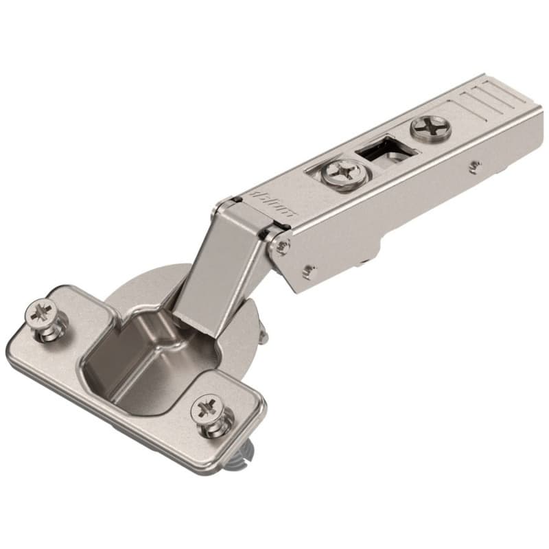 Clip Top 120° Opening Hinge, 45mm Bore Pattern, Self-Closing, Full Overlay, Nickel-Plated, Expando