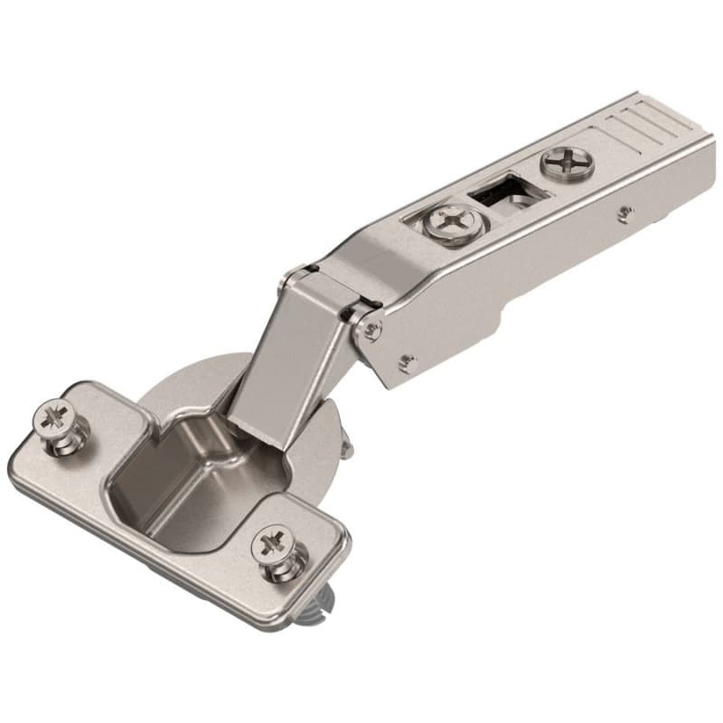 Clip Top 120°+ Opening Hinge, 45mm Bore Pattern, Self-Closing, Full Overlay, Nickel-Plated, Expando