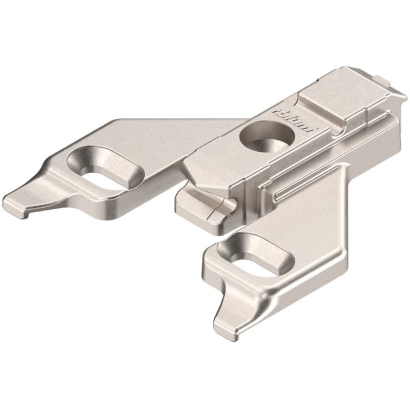 Clip Off-Center-Mount Face Frame Mounting Plate, Nickel-Plated, Screw-On, 0mm