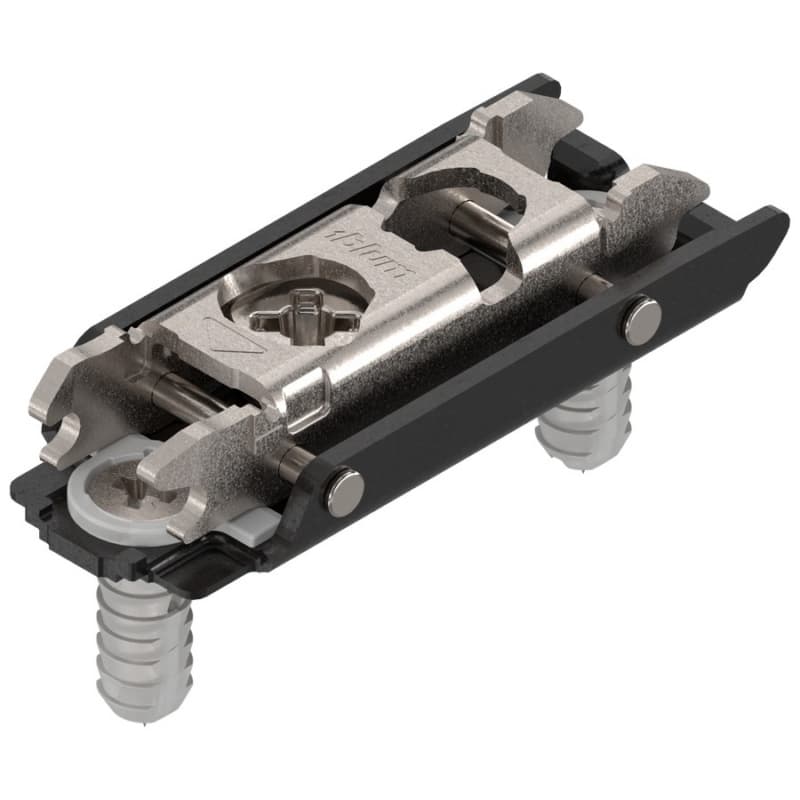 Clip Mounting Plate, Nickel-Plated, with Pre-Mounted System Screws, 0mm