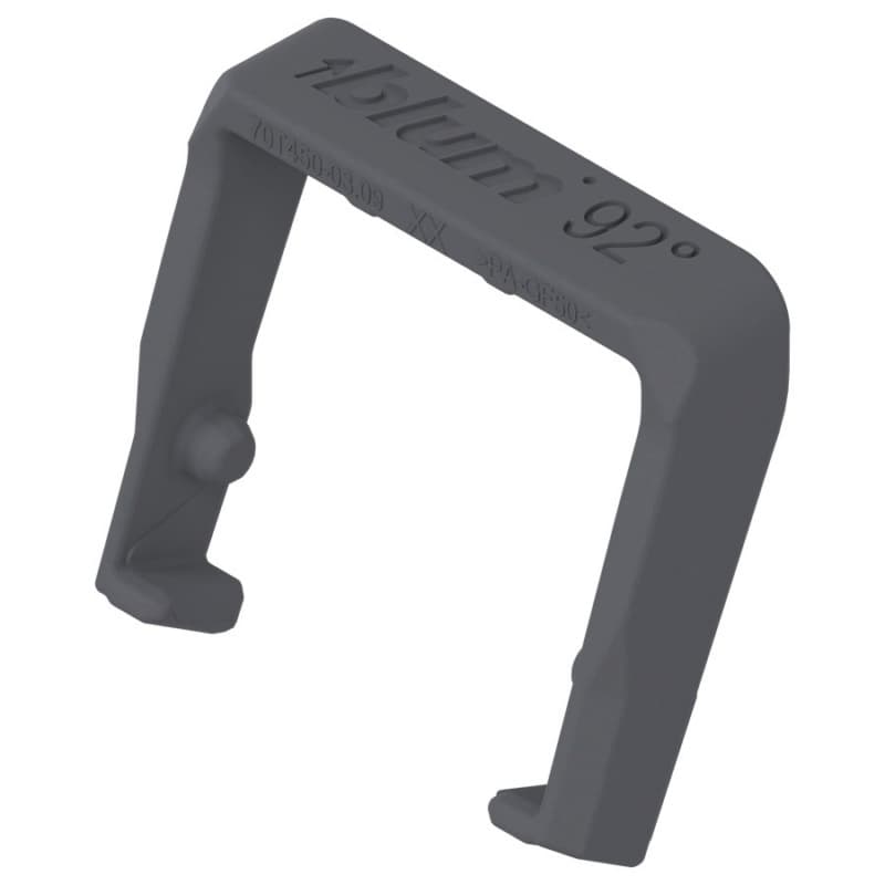92° Opening Angle Restriction Clip for Thin Door Hinges, Dust Gray