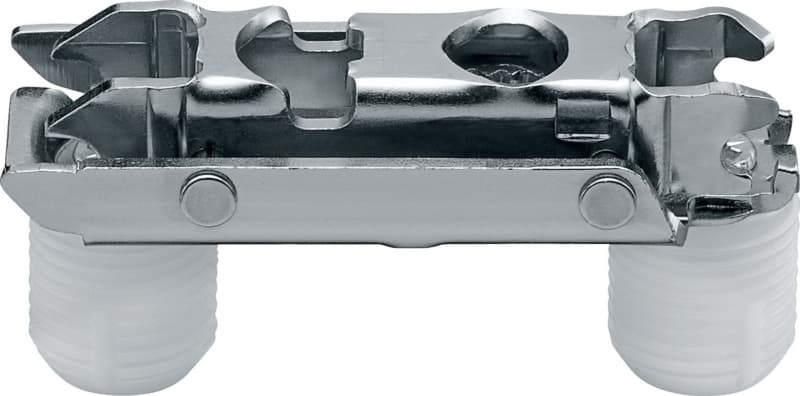 Clip Cam Adjustable In-Line Mounting Plate, Nickel-Plated, Dowelled, 0mm