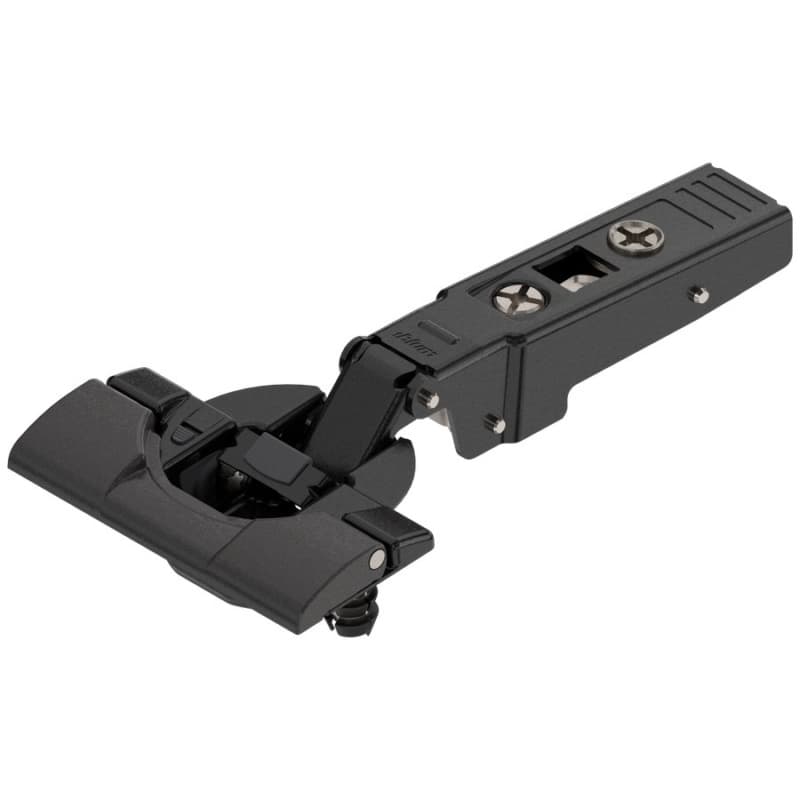 Clip Top 95° Opening Thick Door Hinge, 45mm Bore Pattern, Soft-Closing, Full Overlay, Onyx Black, Inserta
