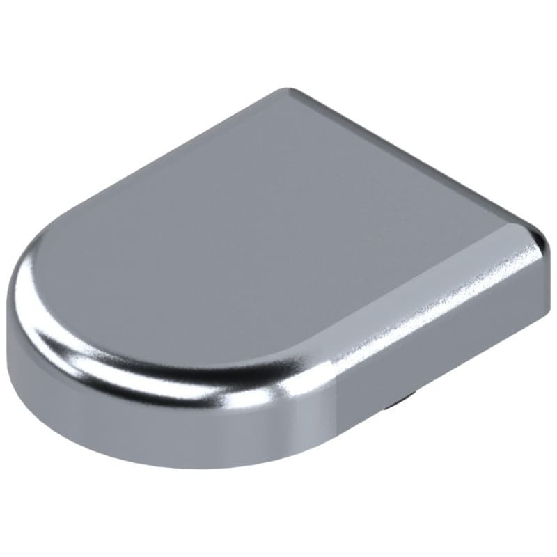 Clip Top D-Shape Glass Door Hinge Cover Cap, Silver