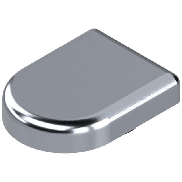 Clip Top D-Shape Glass Door Hinge Cover Cap, Silver