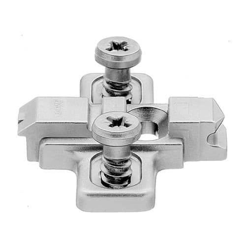 Clip Wing Mounting Plate, Nickel-Plated, with Pre-Mounted System Screws, 0mm