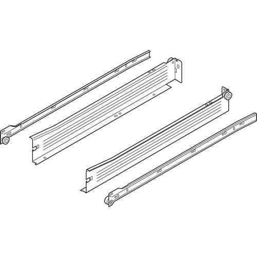 Metabox 320N Drawer Slide with 75lb Capacity, 3/4 Extension, Self-Closing, 2-1/8", White, 11
