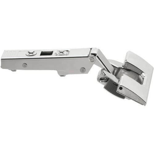 Clip Top 107° Opening Hinge, 45mm Bore Pattern, Self-Closing, Full Overlay, Nickel-Plated, Inserta