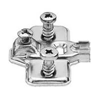 Modul One-Piece Wing Mounting Plate with Pre-Mounted Euro Screws, Nickel-Plated, Screw-On, 0mm