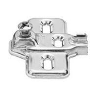 Modul One-Piece Wing Mounting Plate for Wood Screw, Nickel-Plated, Screw-On, 0mm