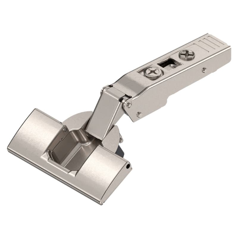 Clip Top 120°+ Opening Hinge, 45mm Bore Pattern, Self-Closing, Full Overlay, Nickel-Plated, Inserta