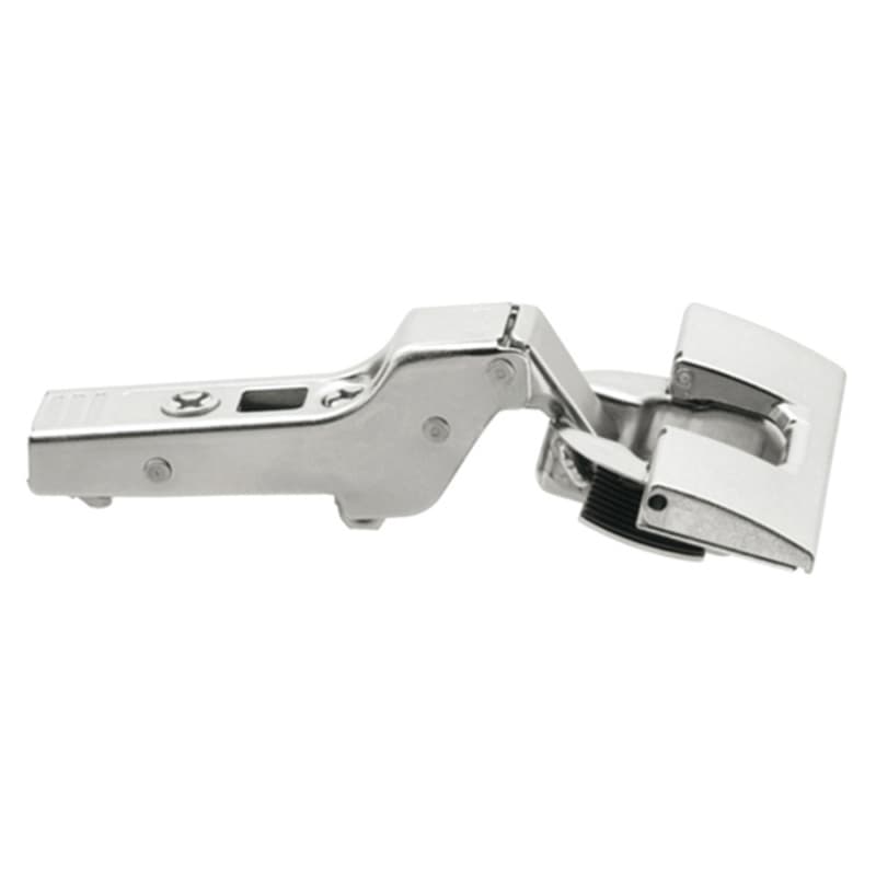 Clip Top 120° Opening Hinge, 45mm Bore Pattern, Self-Closing, Half Overlay, Nickel-Plated, Inserta