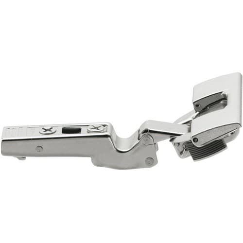 Clip Top -45° Angled 110° Opening Hinge, 45mm Boring Pattern, Self-Closing, Overlay, Nickel-Plated, Inserta