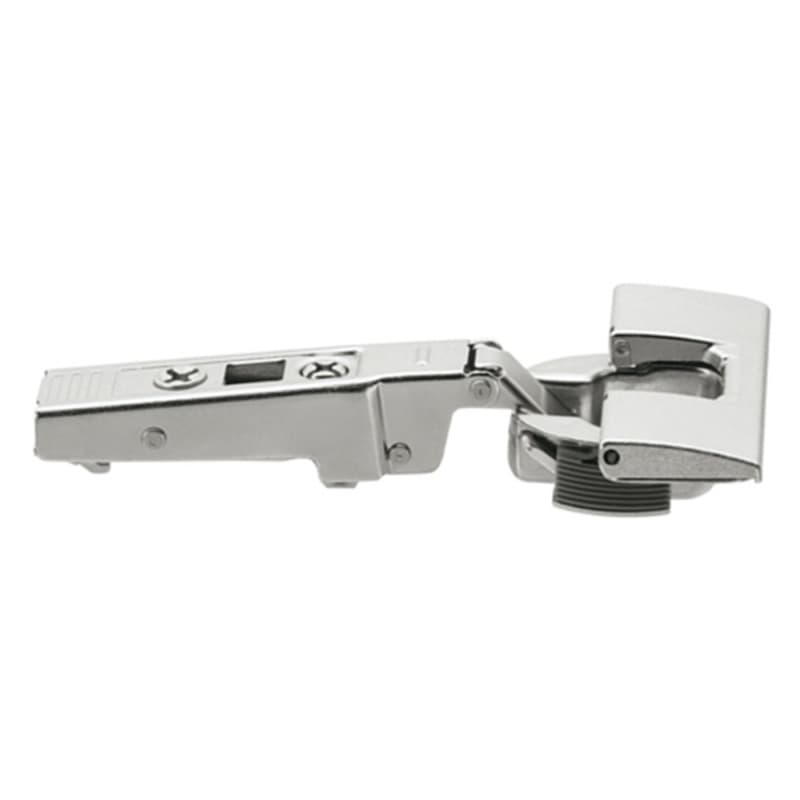 Clip Top 95° Opening Thick Door Hinge, 45mm Bore Pattern, Self-Closing, Full Overlay, Nickel-Plated, Inserta