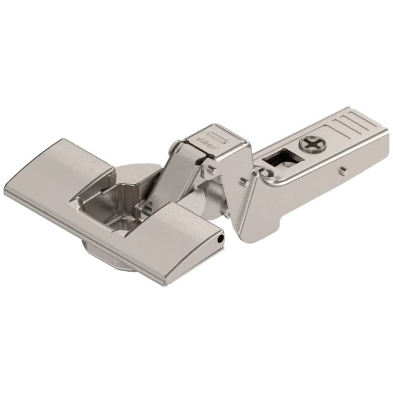 Clip Top 95° Opening Thick Door Hinge, 45mm Bore Pattern, Self-Closing, Inset, Nickel-Plated, Inserta