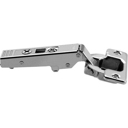 Clip Top 107° Opening Hinge, 45mm Bore Pattern, Self-Closing, Full Overlay, Nickel-Plated, Screw-On