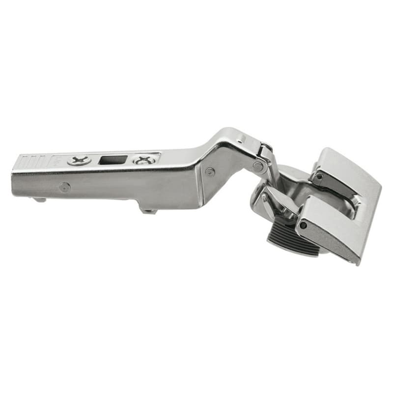 Clip Top +30° III Angled 95° Opening Hinge, 45mm Boring Pattern, Self-Closing, Overlay, Nickel-Plated, Inserta