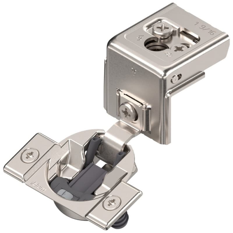 COMPACT CLIP 31C3 110° Opening Wrap-Around Face Frame Hinge,45mm Borin Pattern, Soft-Closing, 1-9/16" Opening, Press-In