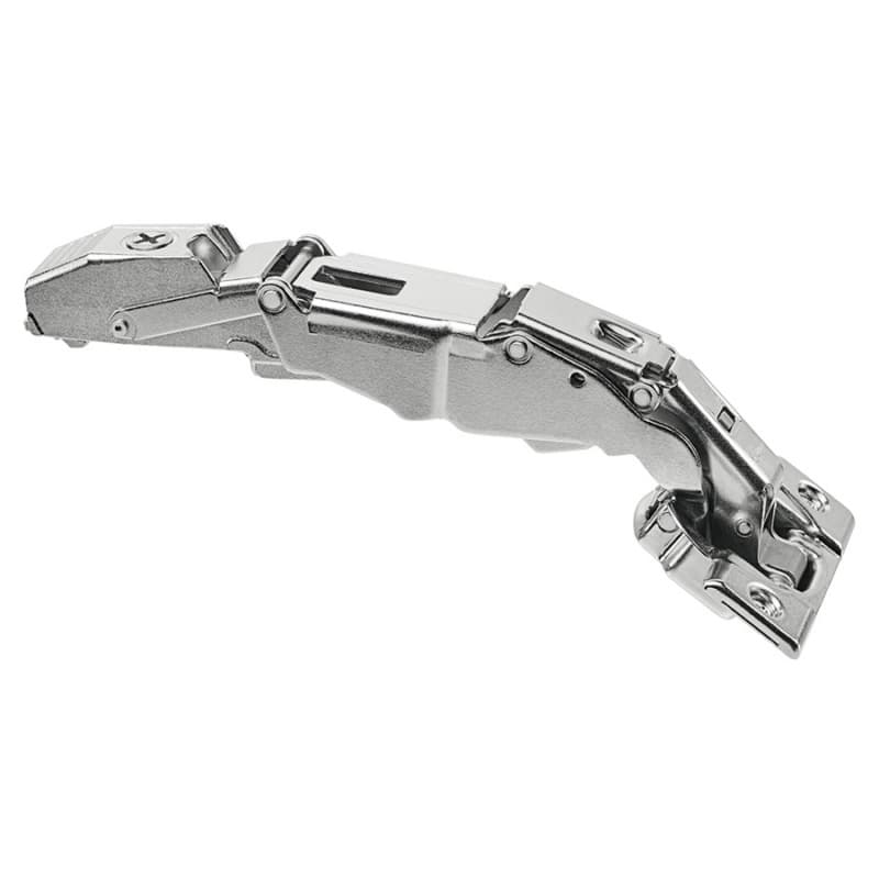 Clip Top 125° Opening Zero Protrusion Thick Door Hinge with BLUMOTION Soft-Closing, Full Overlay, Nickel-Plated, Screw-On