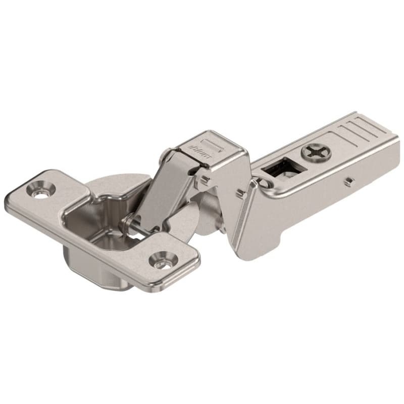 Clip Top 95° Opening Hinge, 45mm Bore Pattern, Free-Swinging, Inset, Nickel-Plated, Screw-On