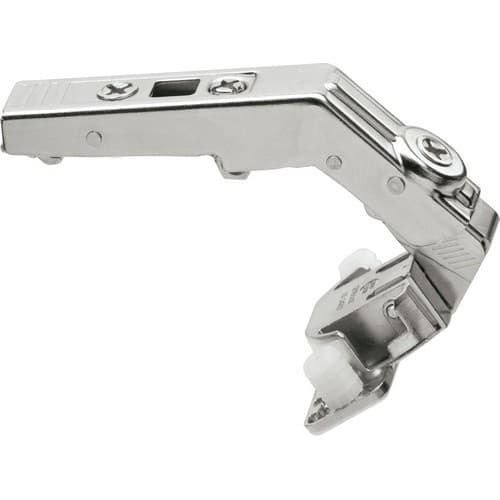 Clip Top Bi-Fold 60° Opening Hinge, 45mm Bore Pattern, Self-Closing, Nickel-Plated, Dowelled