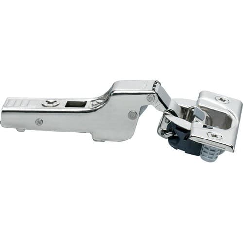 Clip Top 110° Opening Hinge with BLUMOTION Soft-Closing, 45mm Bore Pattern, Half Overlay, Nickel-Plated, Dowelled