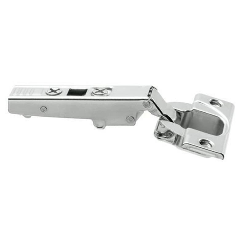 Clip Top 110° Opening Hinge, 45mm Bore Pattern, Free-Swinging, Full Overlay, Nickel-Plated, Screw-On