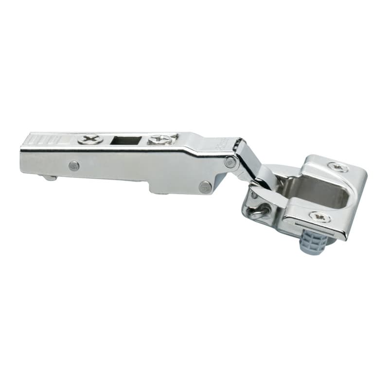 Clip Top 110°+ Opening Hinge, 45mm Bore Pattern, Self-Closing, Full Overlay, Nickel-Plated, Dowelled