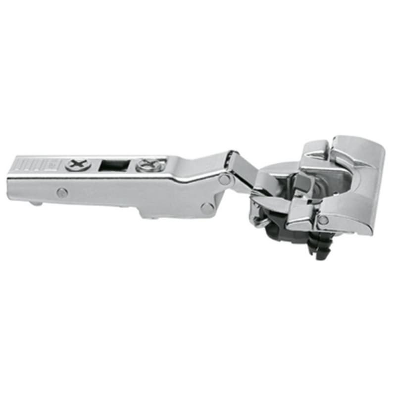 Clip Top -15° III Angled 110° Opening Hinge with BLUMOTION Soft-Closing, 45mm Boring Pattern, Full Overlay, Nickel-Plated, Inserta